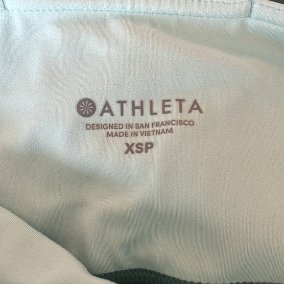 ATHLETA ELATION ASYMMETRICAL 7/8 GREEN COLORBLOCK LEGGINGS - Picture 5 of 6